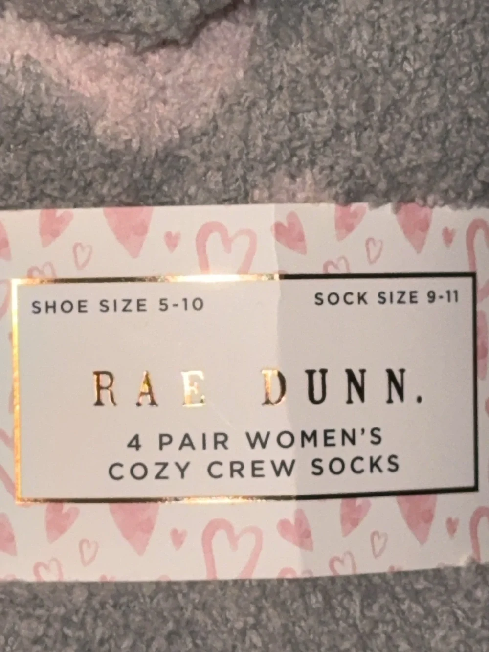 NWT RAE DUNN 4 Pair cozy crew socks